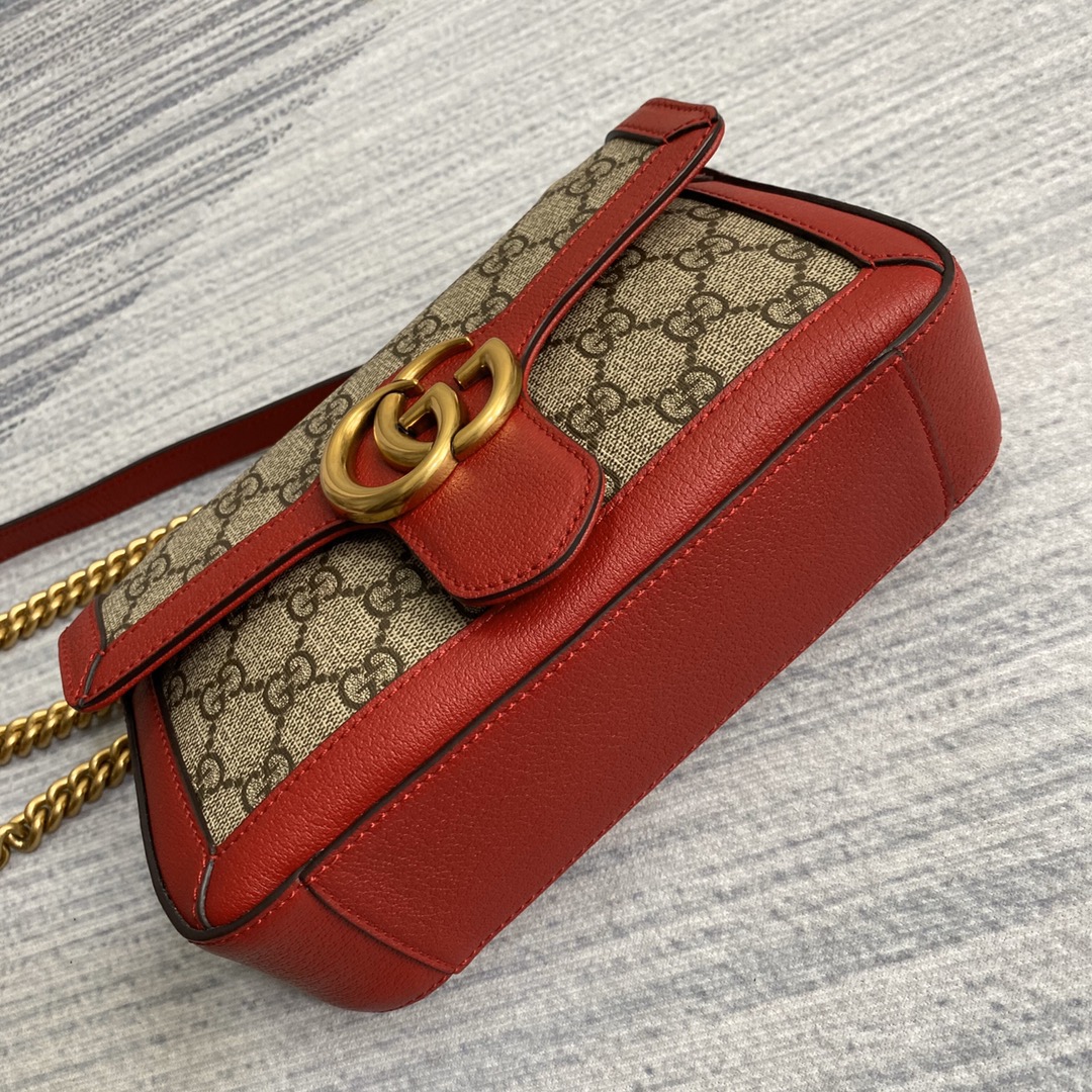 Gucci GG Marmont Matelasse Mini Shoulder Bag 446744 Red